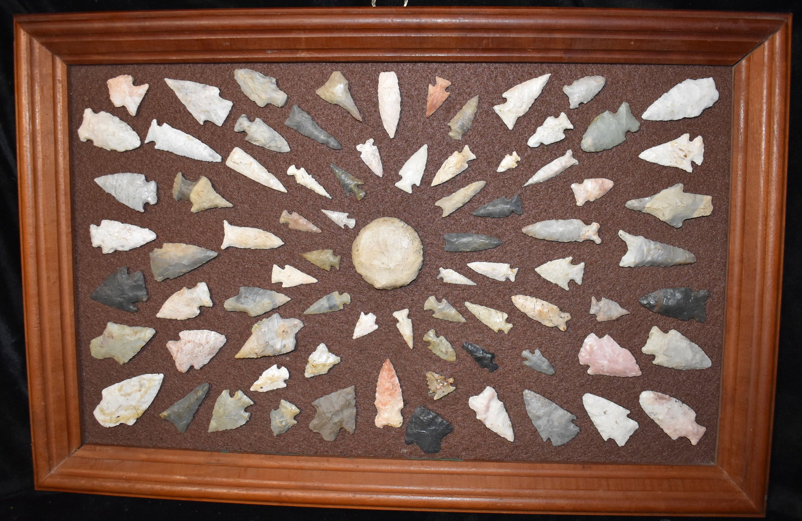 Frame of 70 Arrowheads found in Barry County, Missouri by Richard Bisby (1 of 9)