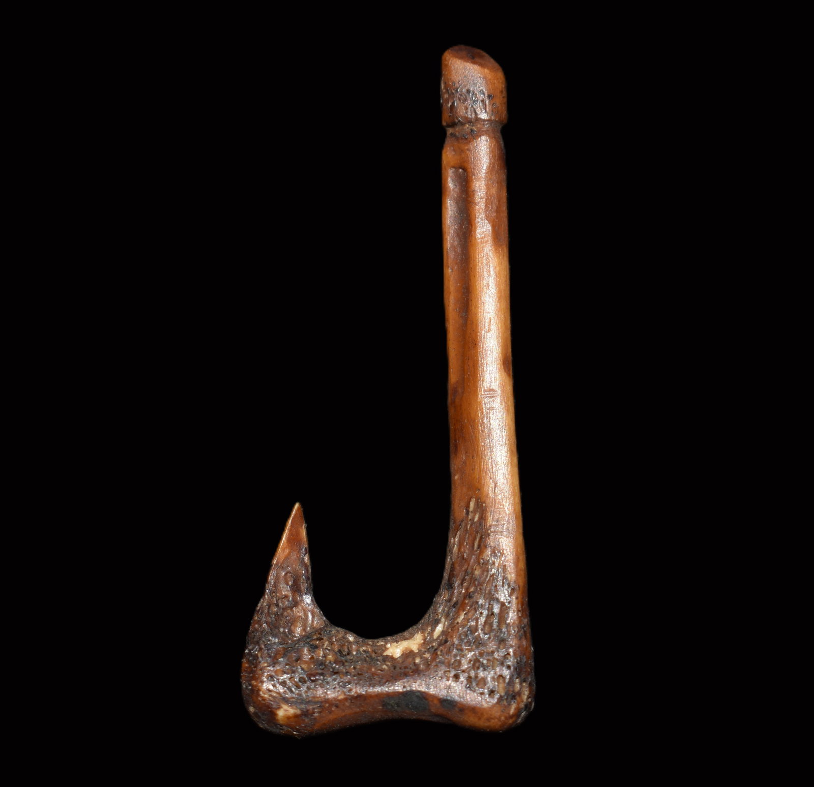 Late Prehistoric One Piece Bone Fishhook, Great Basin / Plateau Region (AD 1200–1800) (1 of 7)