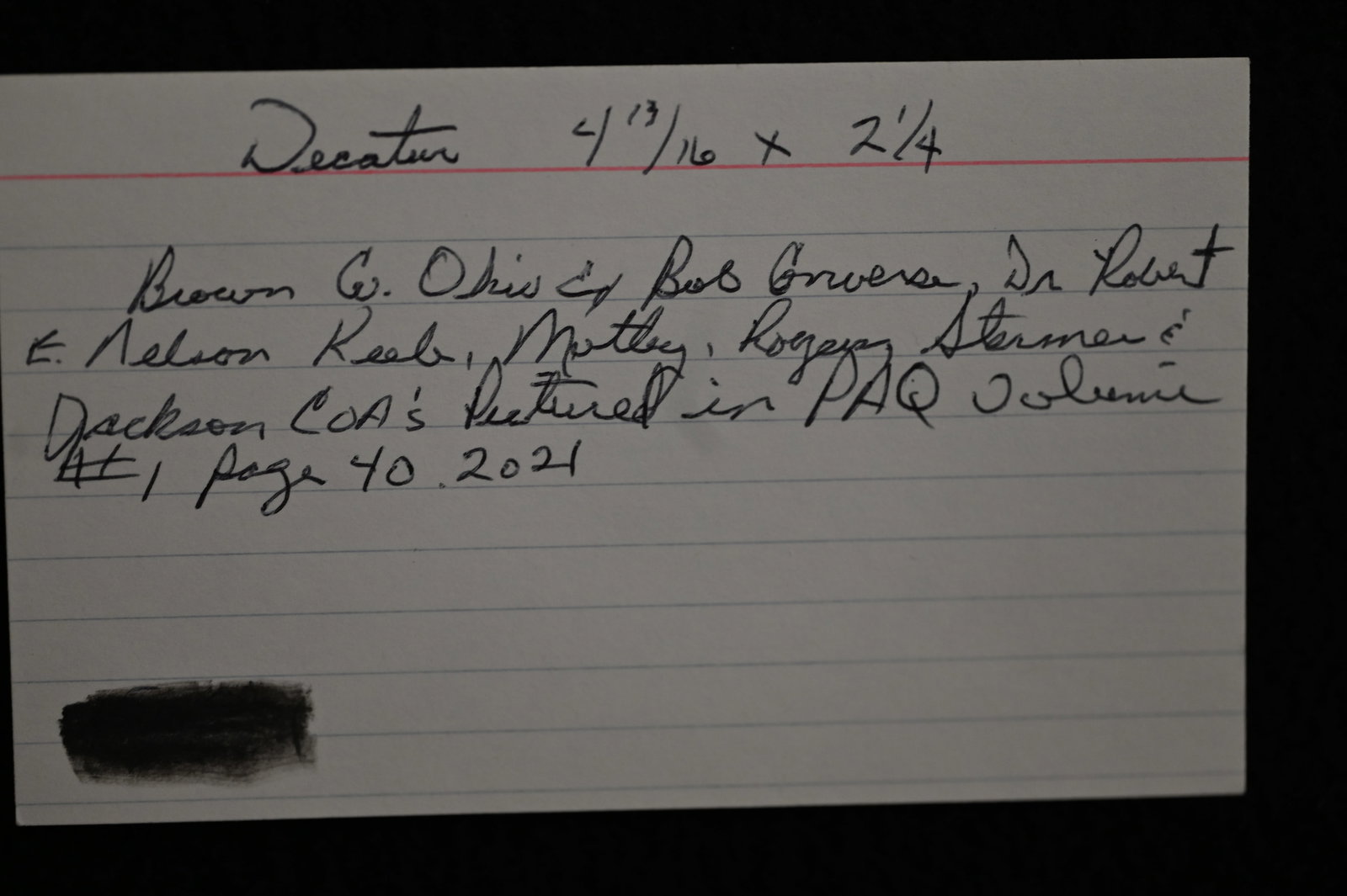 4 13/16" Decatur 6 x COA's. One of the best Found in Brown Co. Ohio Ex: Converse, Dr. Robert E. - 12