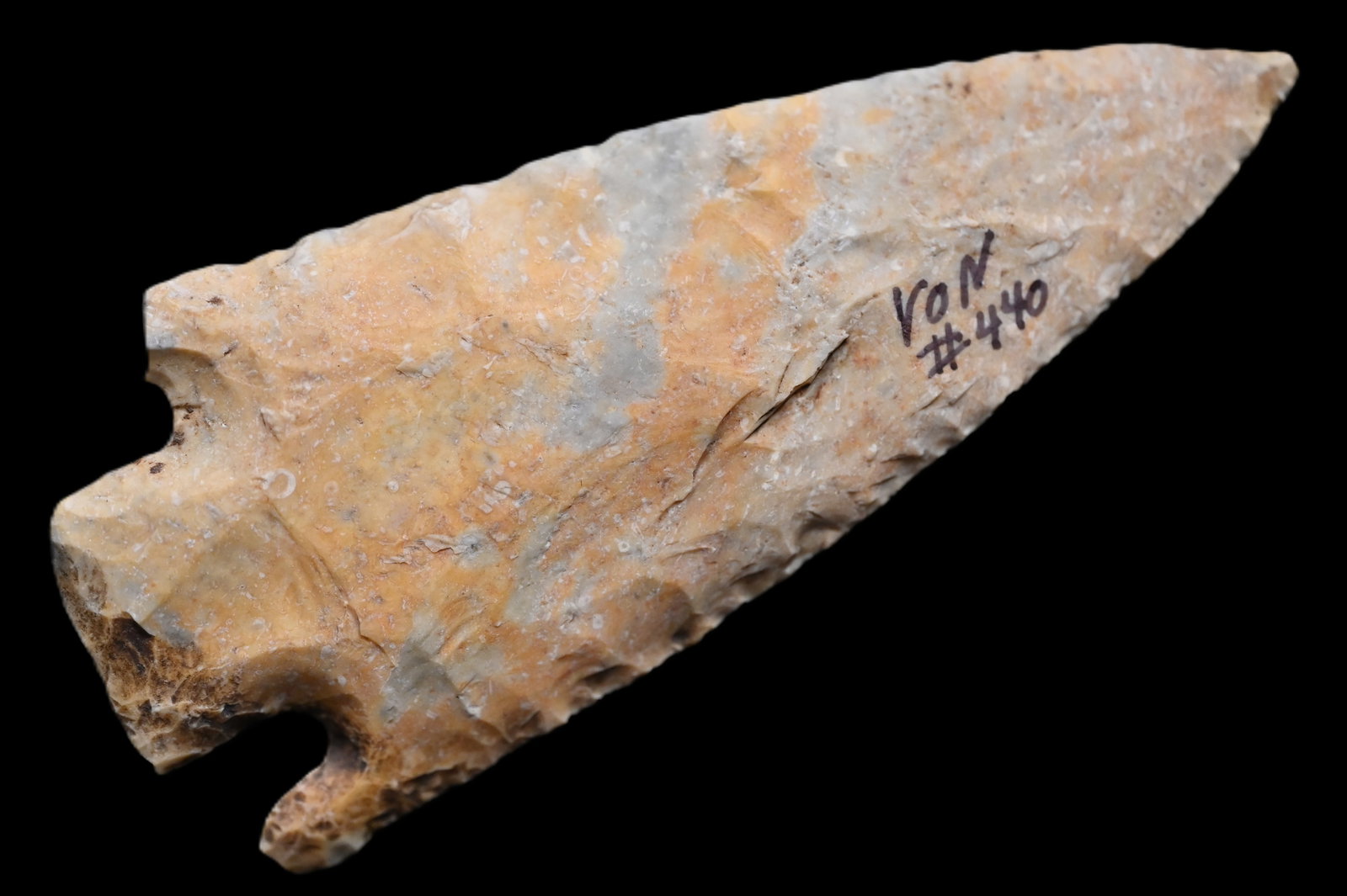 4 1/8" Smith Arrowhead Found in Franklin Co. Missouri Ex: Von Hilliard Collection. (1 of 5)