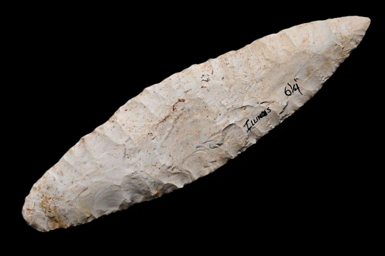 6 1/4" Sedalia Arrowhead Found in Illinois Ex: Dennis Smith Collection. (1 of 5)
