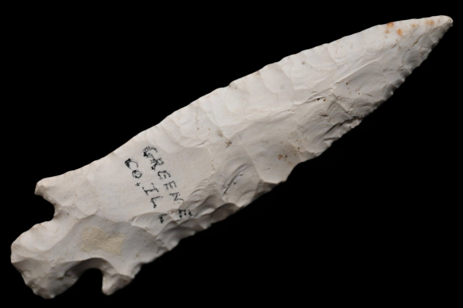 5 1/2" Etley Arrowhead Found in Greene Co. Illinois Ex: Dennis Smith Collection. (1 of 5)