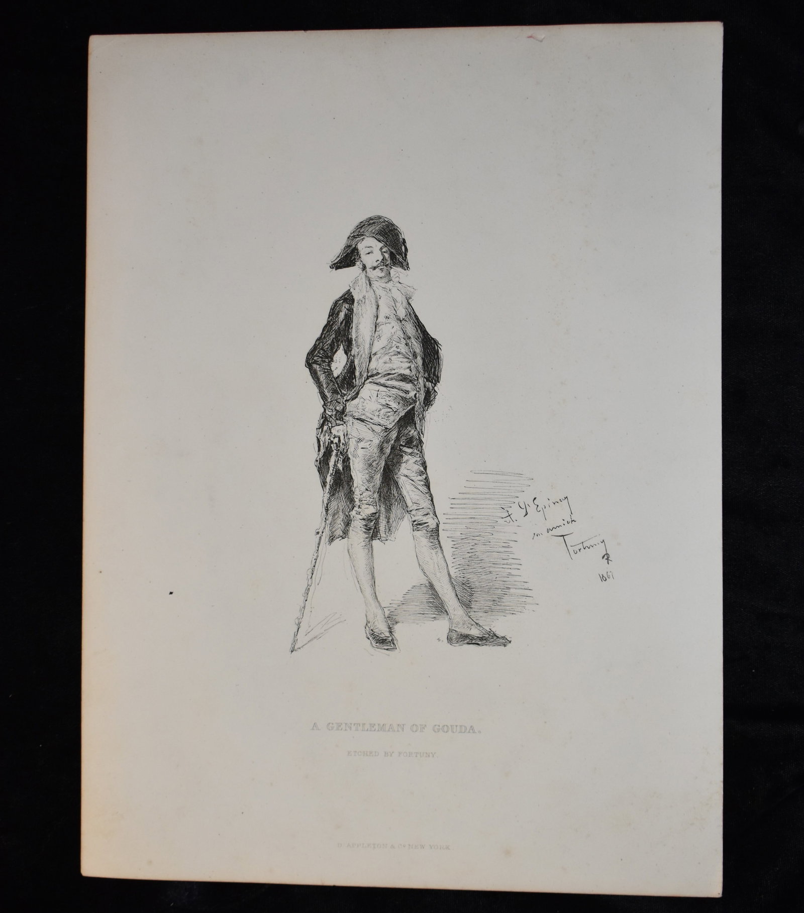 Mid 1800's “A Gentleman of Gouda", 19th C. Etching by Fortuny (1 of 5)