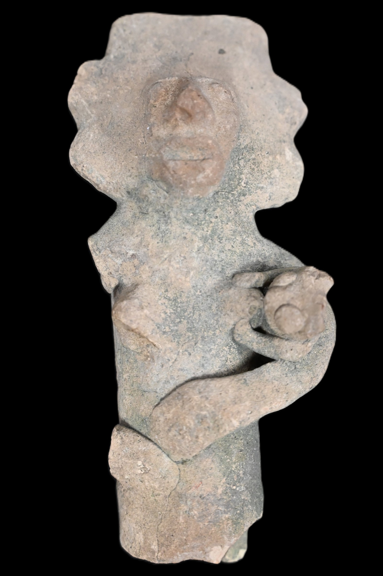 13th Century Majapahit Terracotta Mother and Child 6 1/4" Figure. Majapahit Culture resided in Indo (1 of 6)