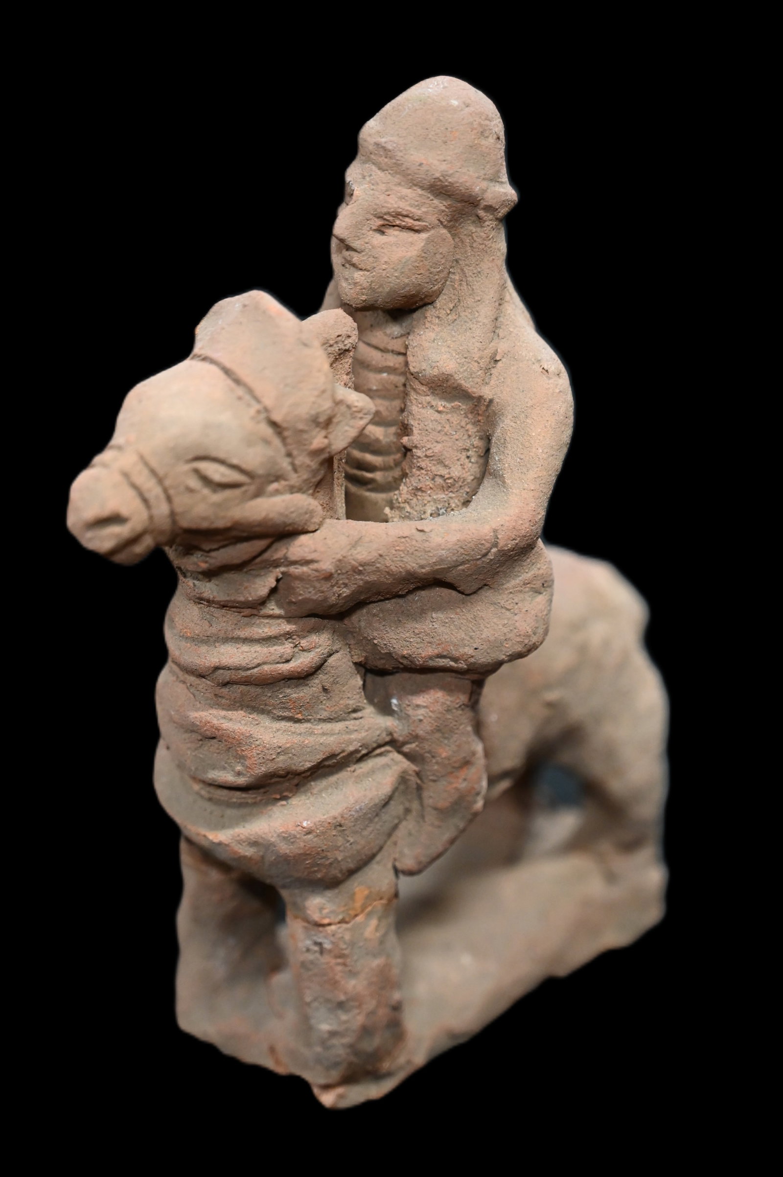 Mesoamerican 6 1/4" Terracotta Warrior on Horse Figure. Colima or Michoacian Culture Dating 300CE-50 (1 of 7)