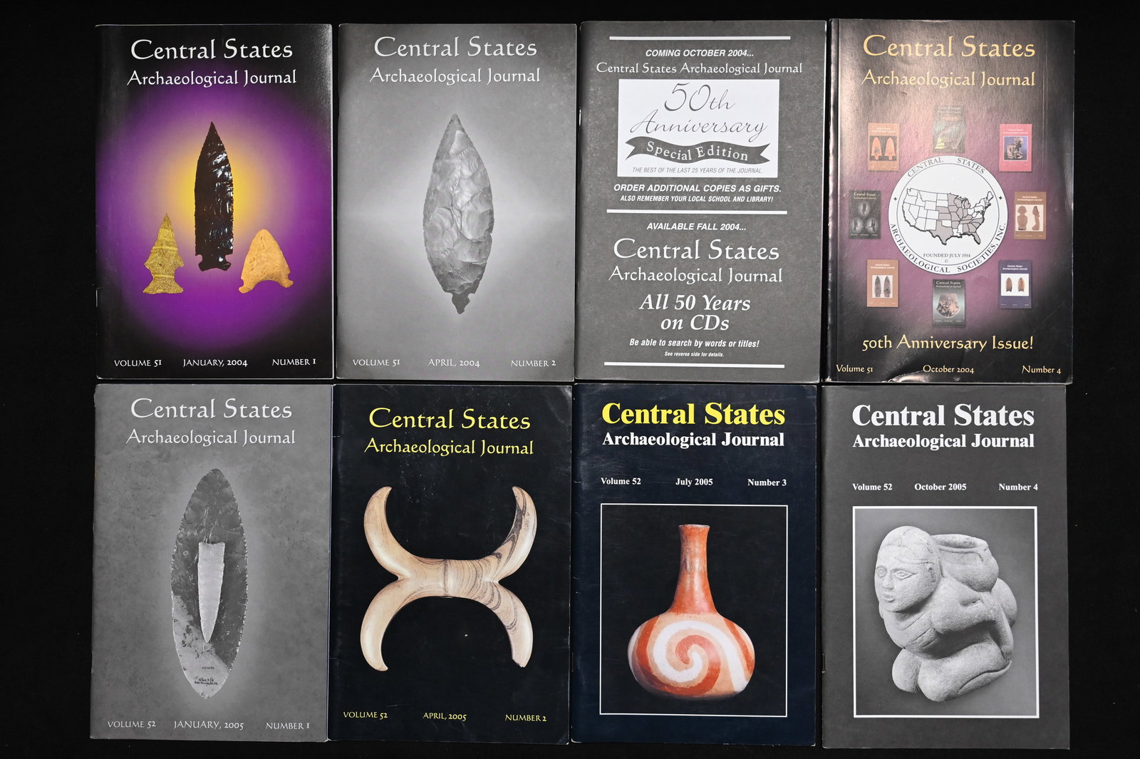2004-05 Central States Archaeological Journals Volumes 51 & 52 Complete Year Sets 8 total. (1 of 6)