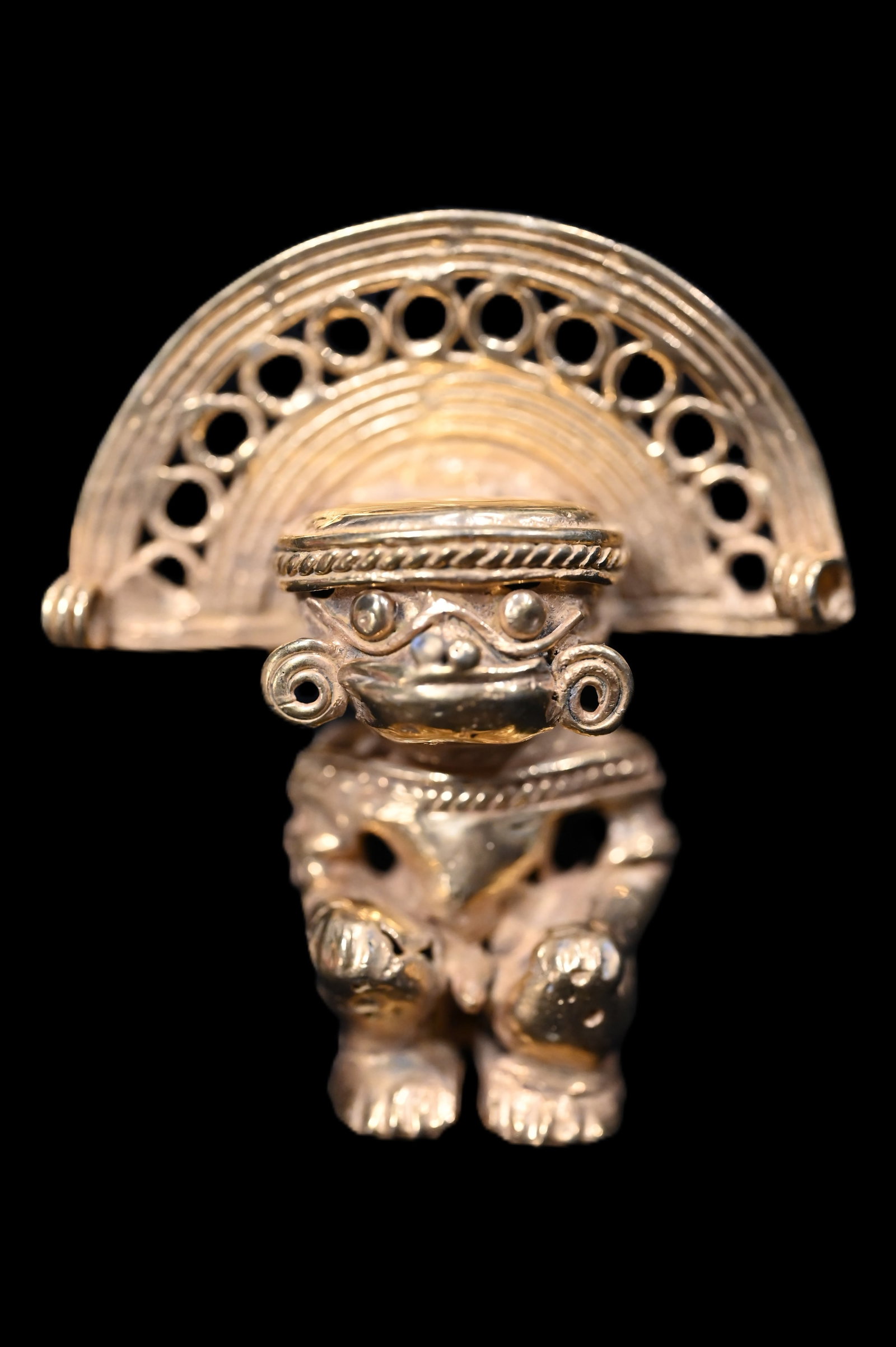 Tairona Tumbaga Pendant Figure.: These Pendants which are still made today have a gold content that is unknown. The knowlede of making them have been passed down for several generations.