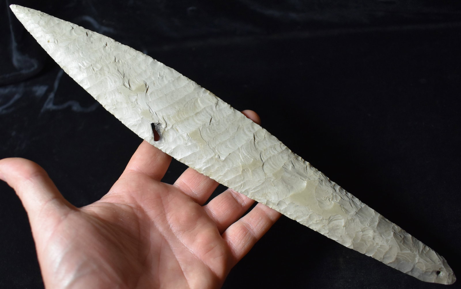 14 3/8" HUGE and Rare High Quality Cast of Danish Type I C Flint Dagger -Vintage Lithic Casting Labs: Cast of a flint dagger Danish Type I C style 14 inches We spoke with Pete Bostrom of Lithic Castings Lab about this cast. He confirmed that it was produced many years ago and that only around 20