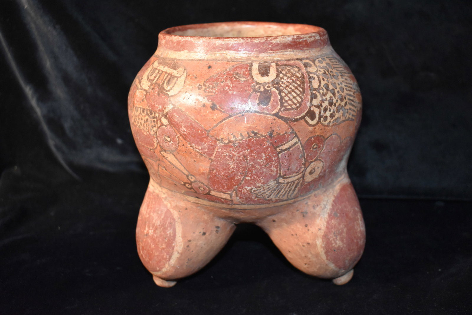 Maya Tripod Ceramic Vessel with Painted Deity Figures (1 of 10)