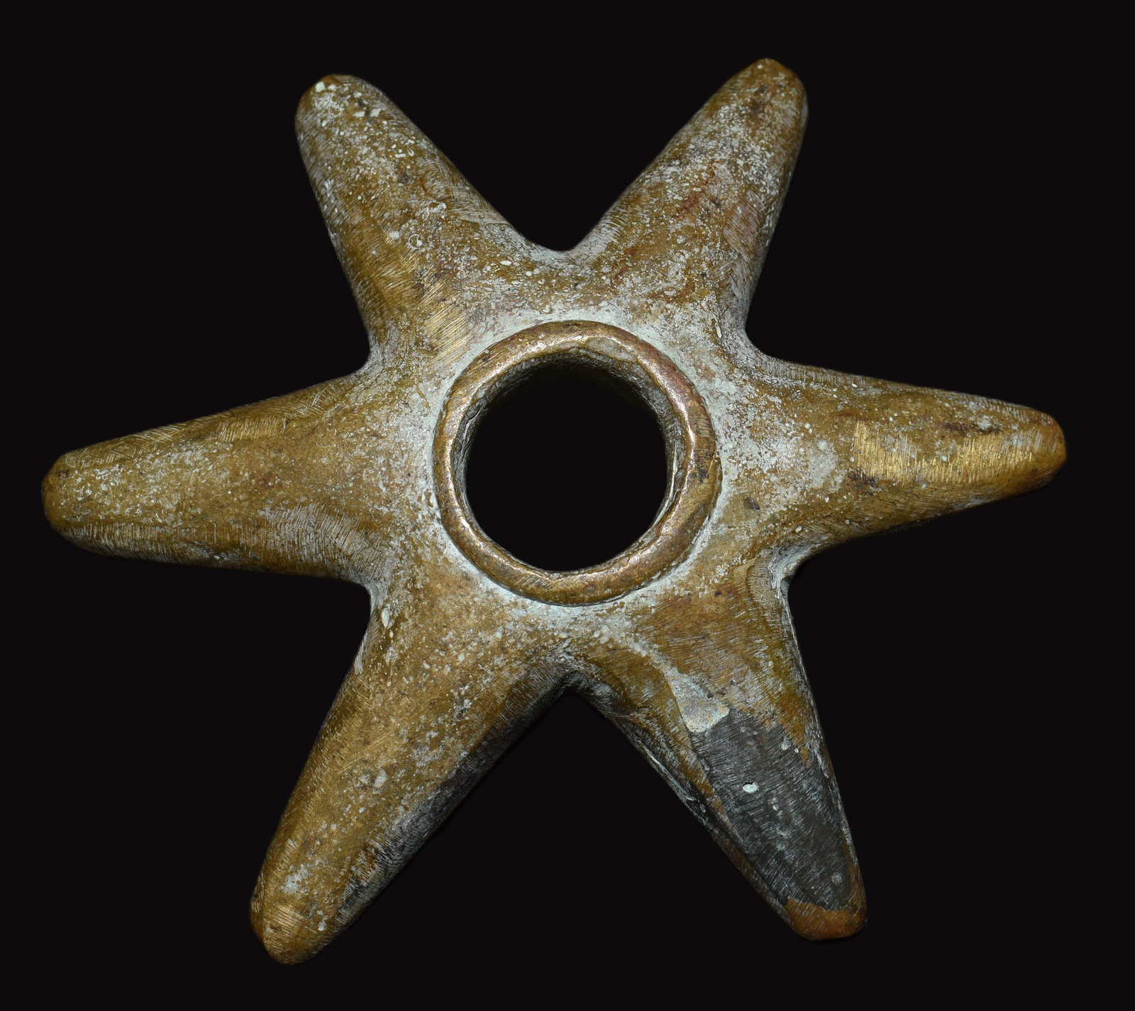 Incan Copper Alloy Mace Head (Modern Made): Incan Copper Alloy Mace Head (Reproduction). Incans did make a few of these. Their method of manufacture was the lost art of cast molding which didnt leave grinder/abrasion marks on the surface as