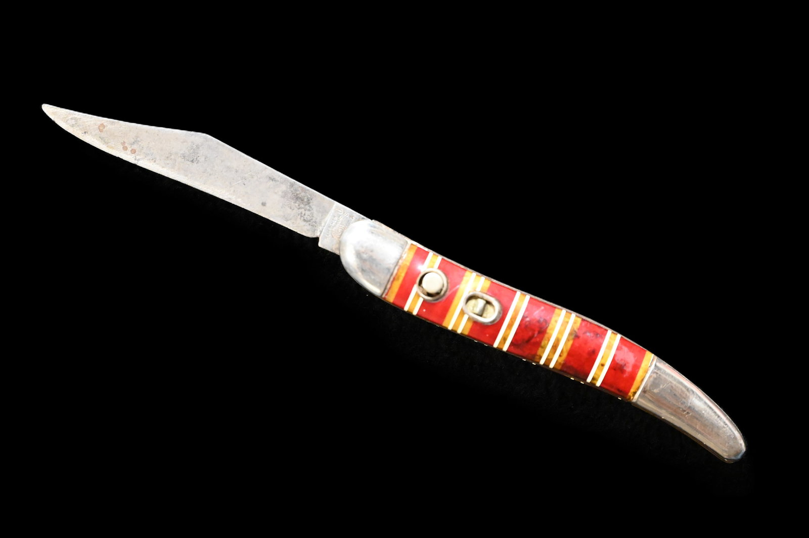 Hammer Brand Candy Stripe Switchblade Pocket Knife 3" blade.: Hammer Brand Candy Stripe Switchblade Pocket Knife 3" blade.