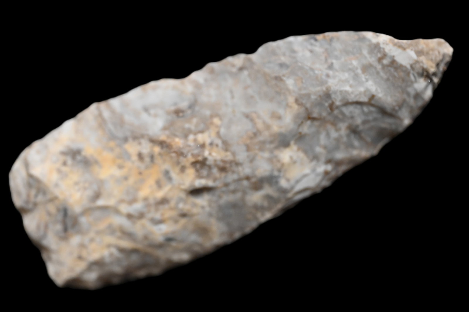 3 3/8" Archaic Knife Arrowhead Found in Indiana Ex: Phillip Potter Collection. (1 of 5)