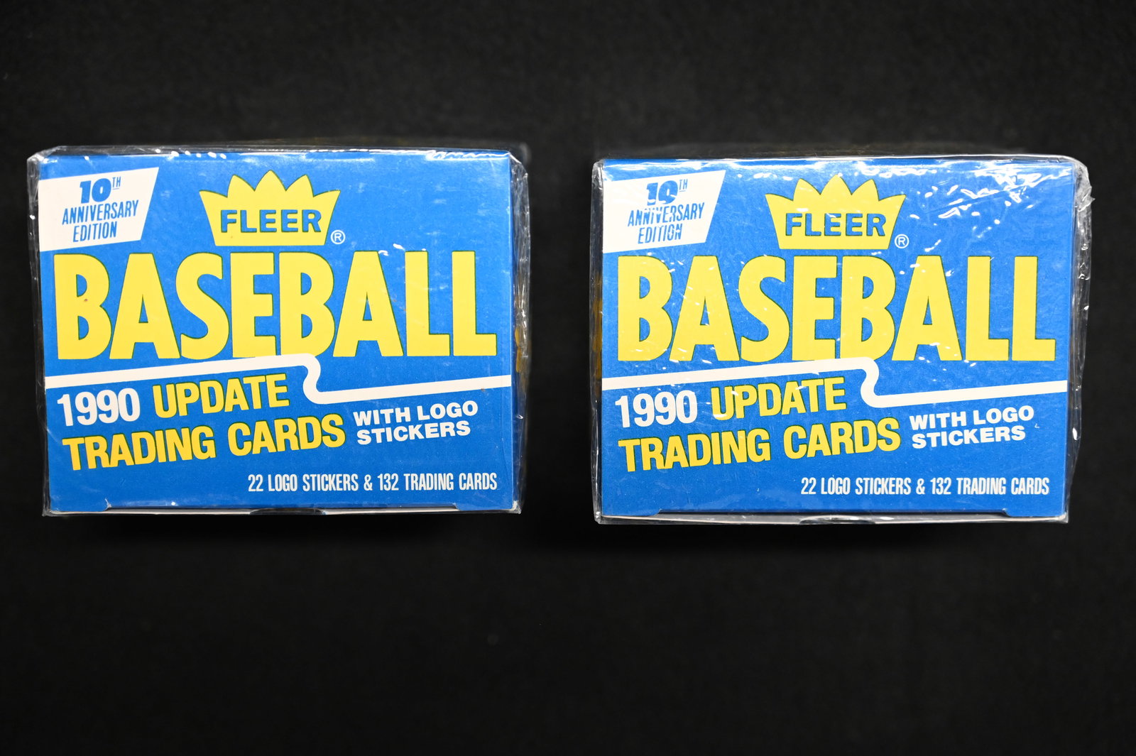 2 Sets of 1990 Fleer Baseball Update Trading Cards with logo stickers "sealed". (1 of 3)