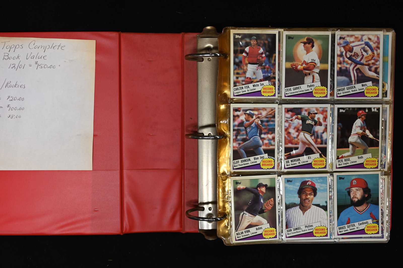 1985 Topps Baseball Cards Complete Set in a 3 ring binder. (1 of 8)