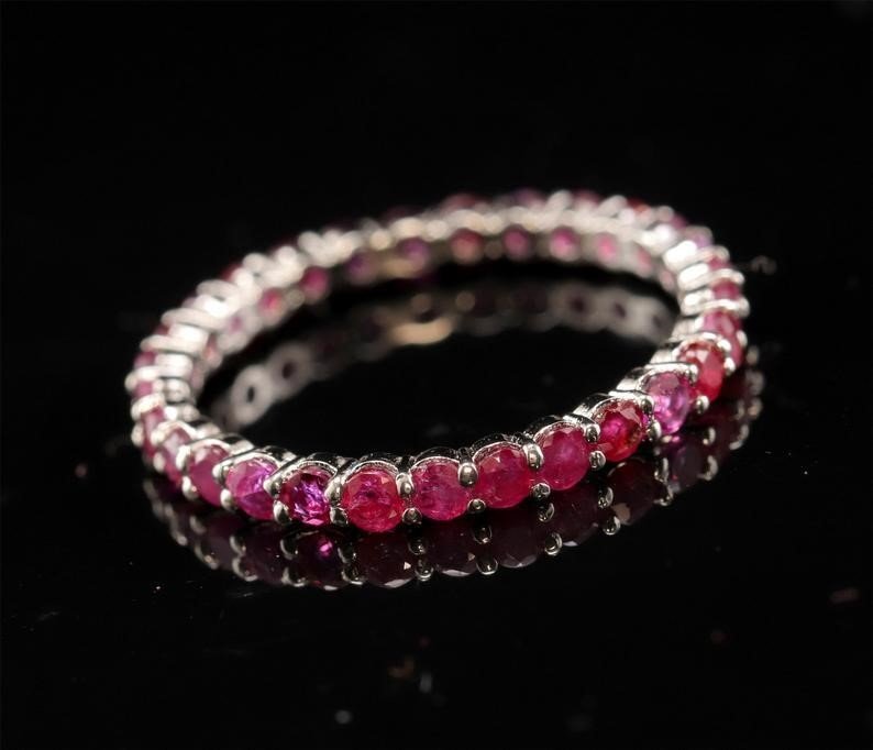 2CT ruby full eternity ring stack band sz7.5 (1 of 3)
