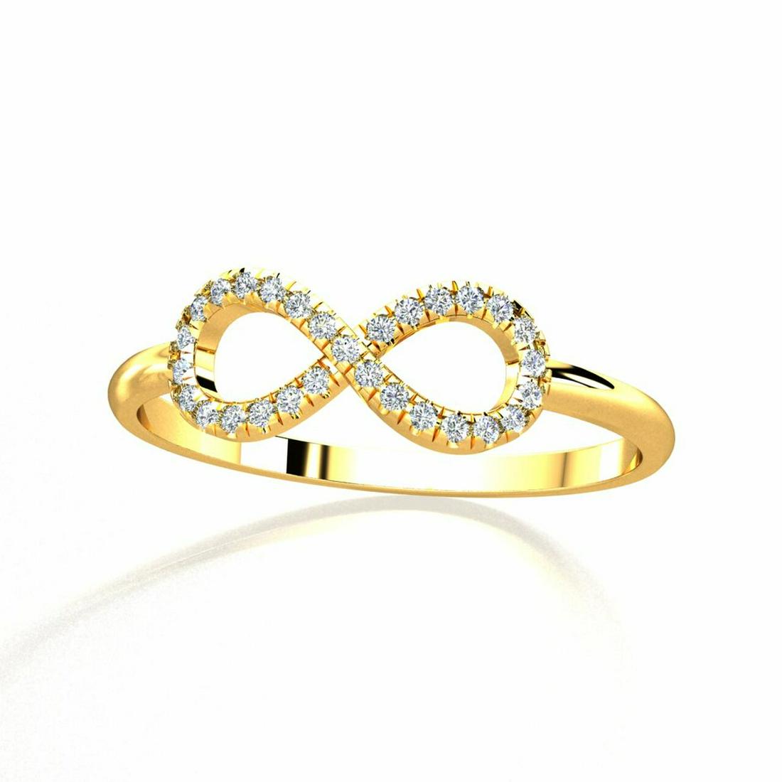 14k Gold 0.13CT Diamonds infinity ring (1 of 2)