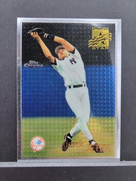 Derek Jeter Topps Chrome Derek Jeter Baseball Card #80 ,1995 NY Yankees Future Star excellent (1 of 2)