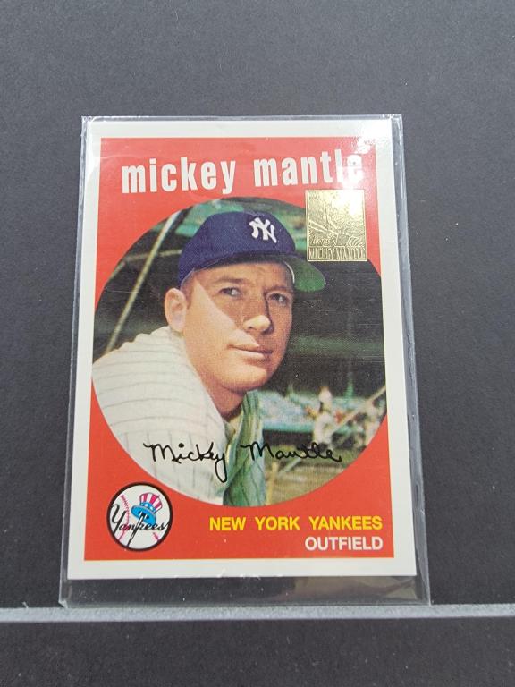 Mickey Mantle Topps New York Yankees Outfielder. MVP 1956&1957 commemorative reprint set card # 9 (1 of 2)