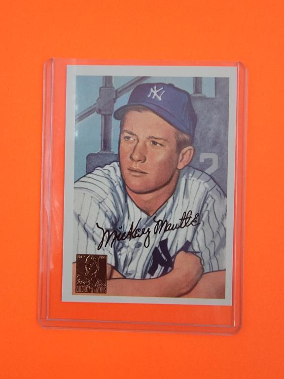 Mickey Mantle. 1987 **MICKEY MANTLE - NY YANKEES *Reprint-Card No. 101 of 1952 Bowman Series. (1 of 2)