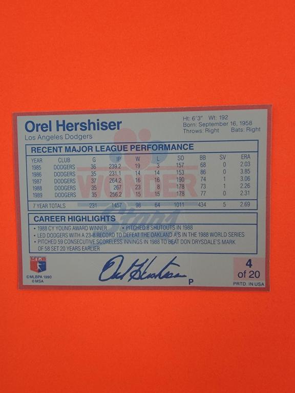 Orel Hershiser. - 2
