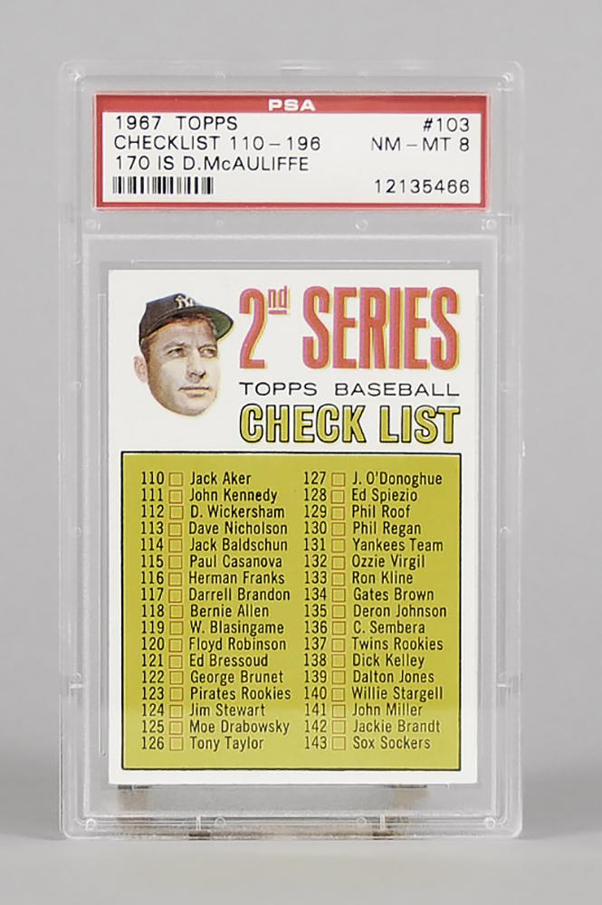 1967 Topps Checklist 110-196 Card #103 (1 of 2)