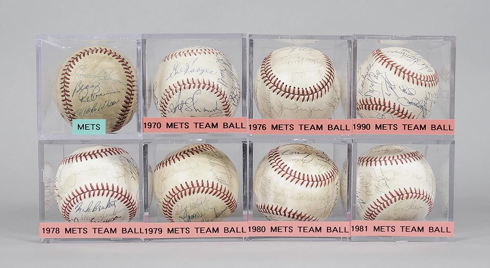 Group of Eight Signed NY Mets Team Baseballs (1 of 1)