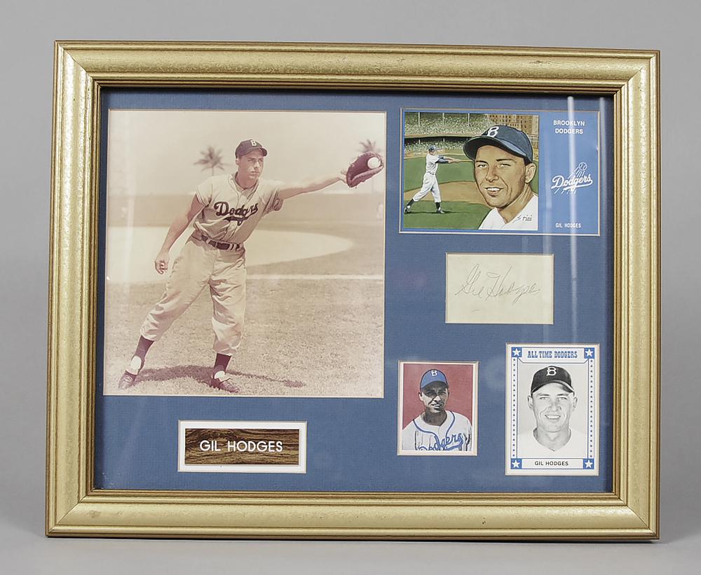 Gil Hodges Dodgers Framed Memorabilia (1 of 2)