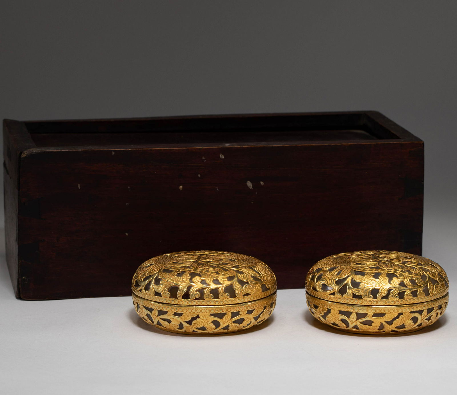 Before The Ming Dynasty, Agate Inlaid Pure Gold Boxes