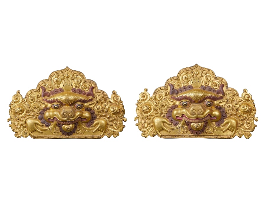 Copper-gilt Auspicious Beasts Door Protectors Pair (1 of 15)