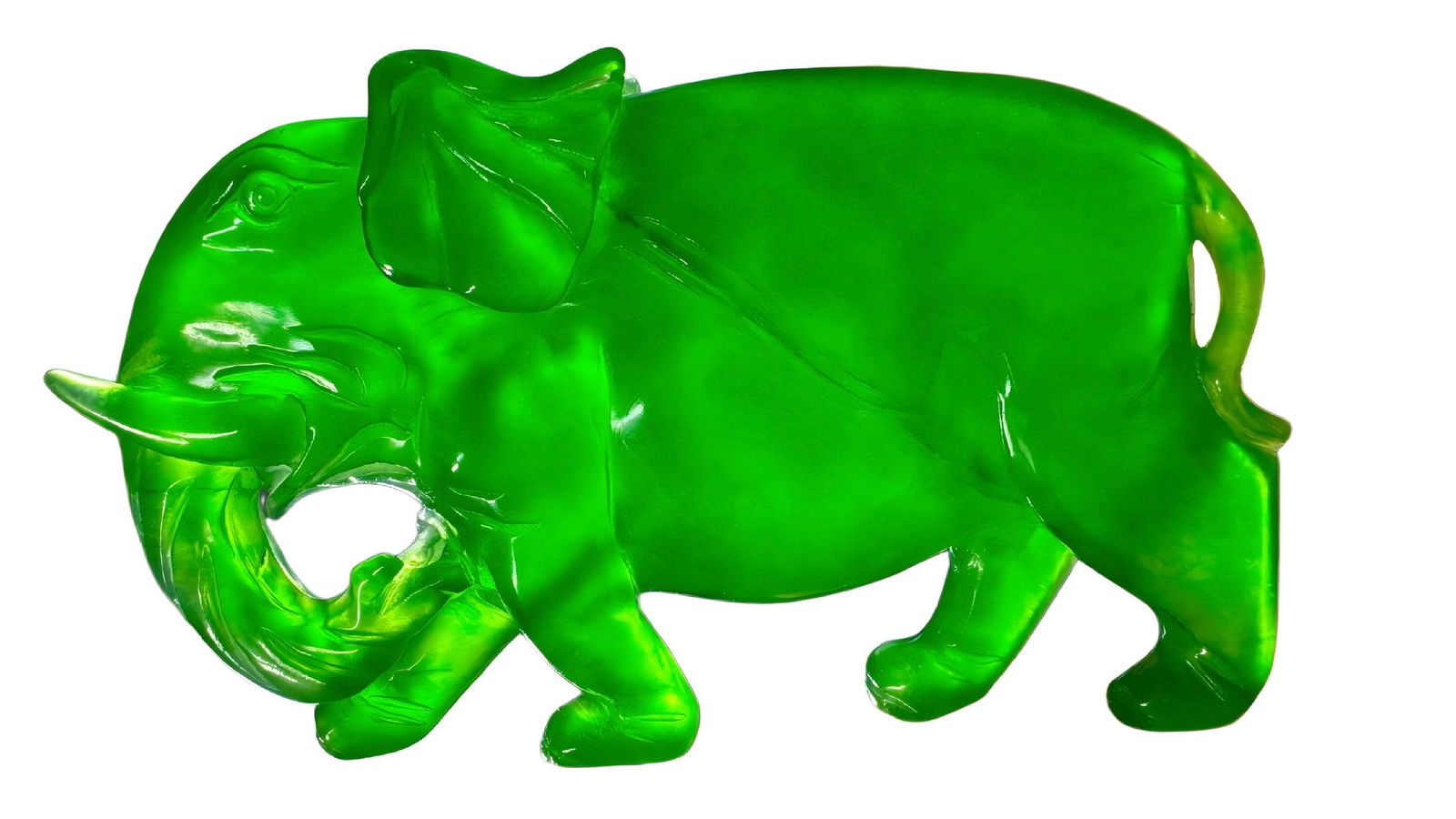 High-ice type jadeite ornament, Peace with Elephants (1 of 9)