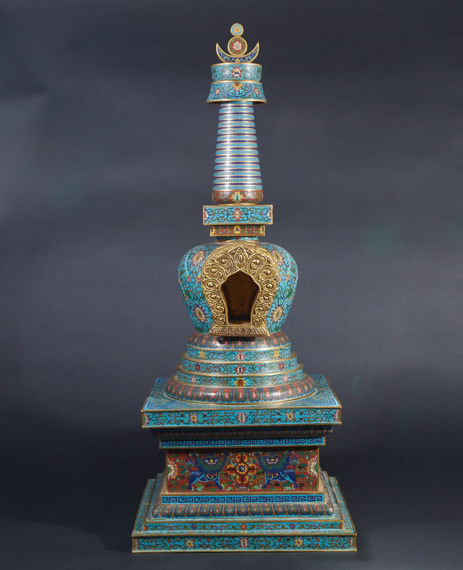 Buddhist niche, falangcai (enamel color), Qing Dynasty (1 of 10)