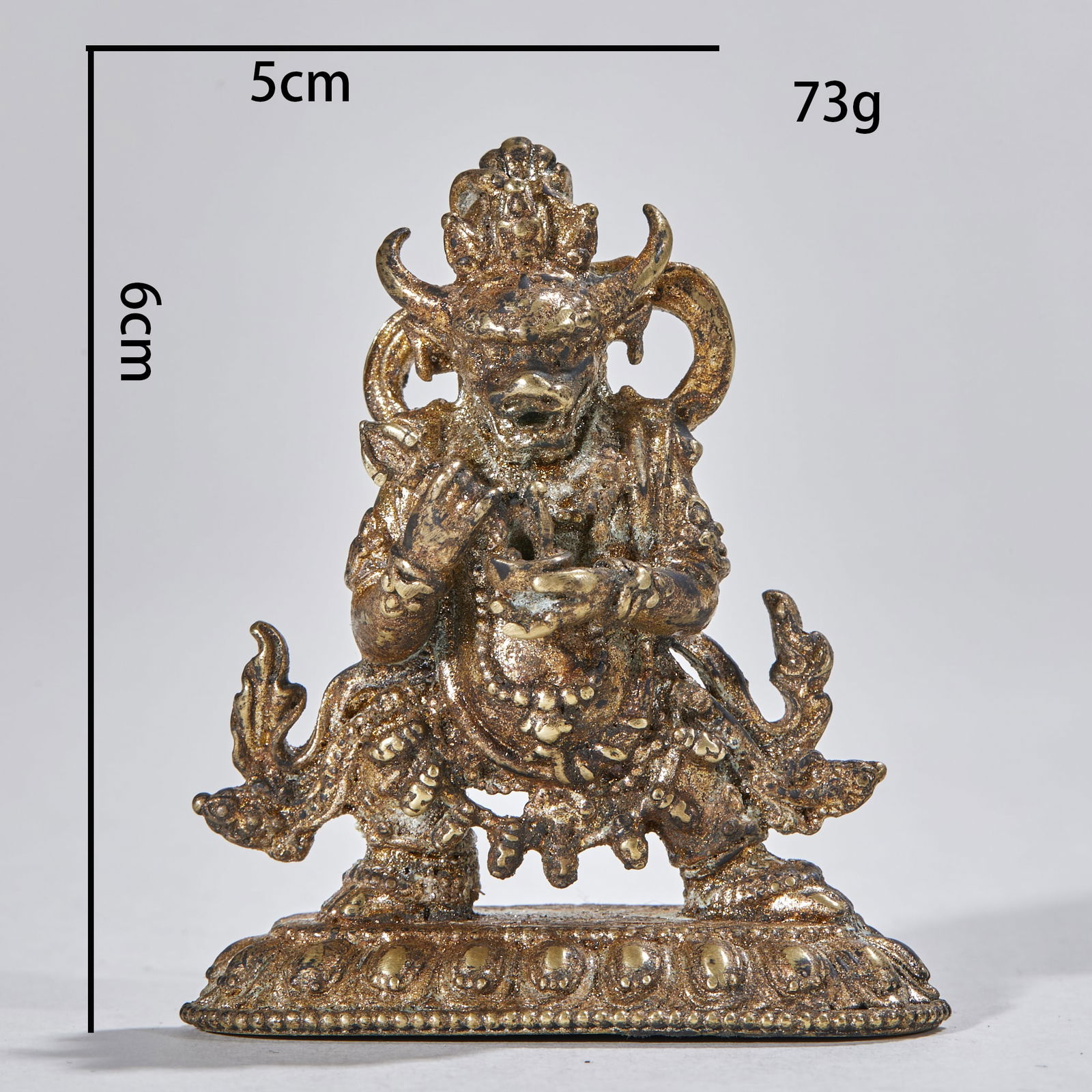Standing Yamantaka Buddha statue, bronze body (1 of 5)
