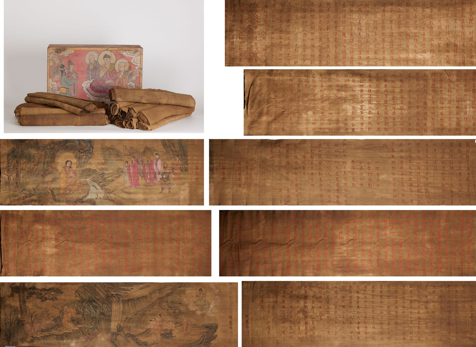 A box containing 11 scrolls of Sutra of the Contemplation of the Mind Ground and 9 scrolls of (1 of 20)