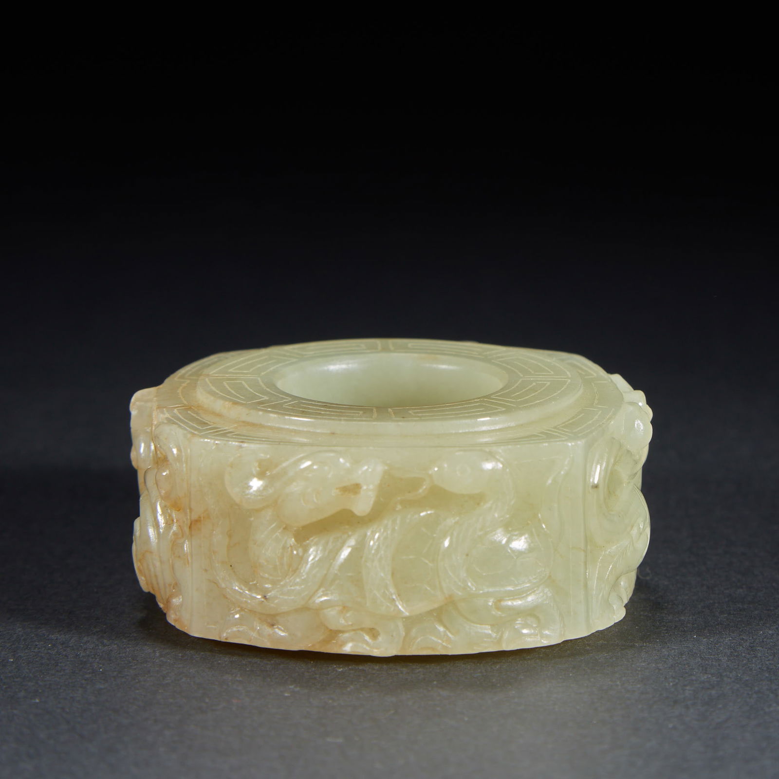 Cong Vessel with Four Divine Beasts Design, Hetian Jade (1 of 6)