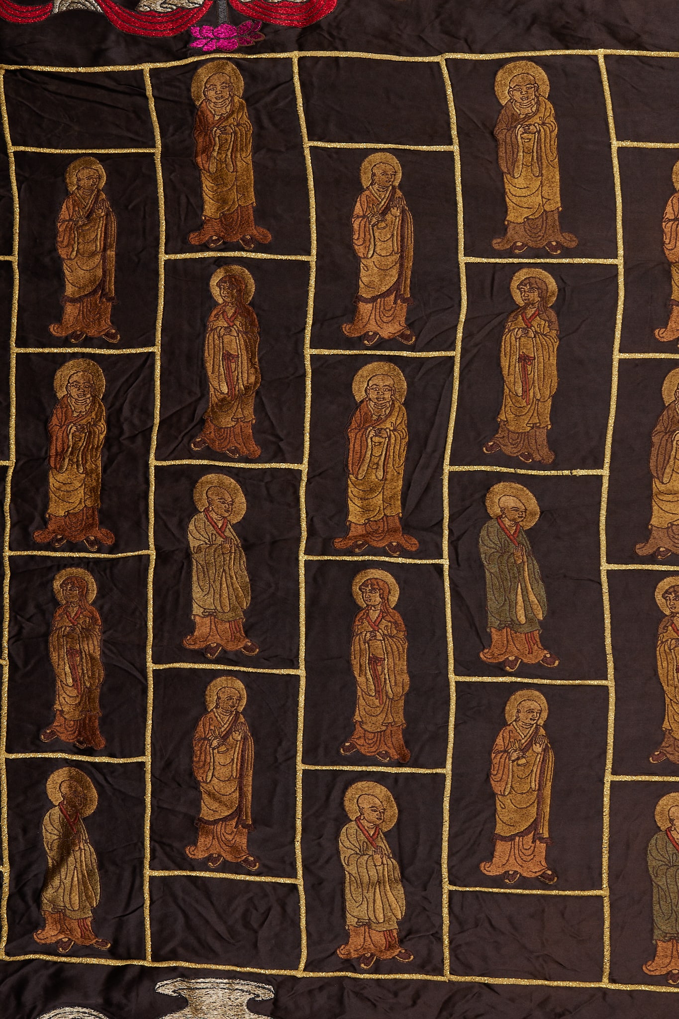 Sutra Blanket with Arhat Pattern, Embroidered - 4