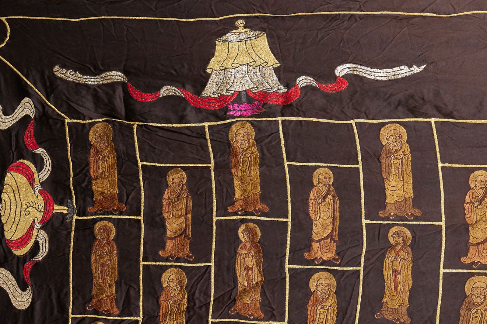 Sutra Blanket with Arhat Pattern, Embroidered - 7
