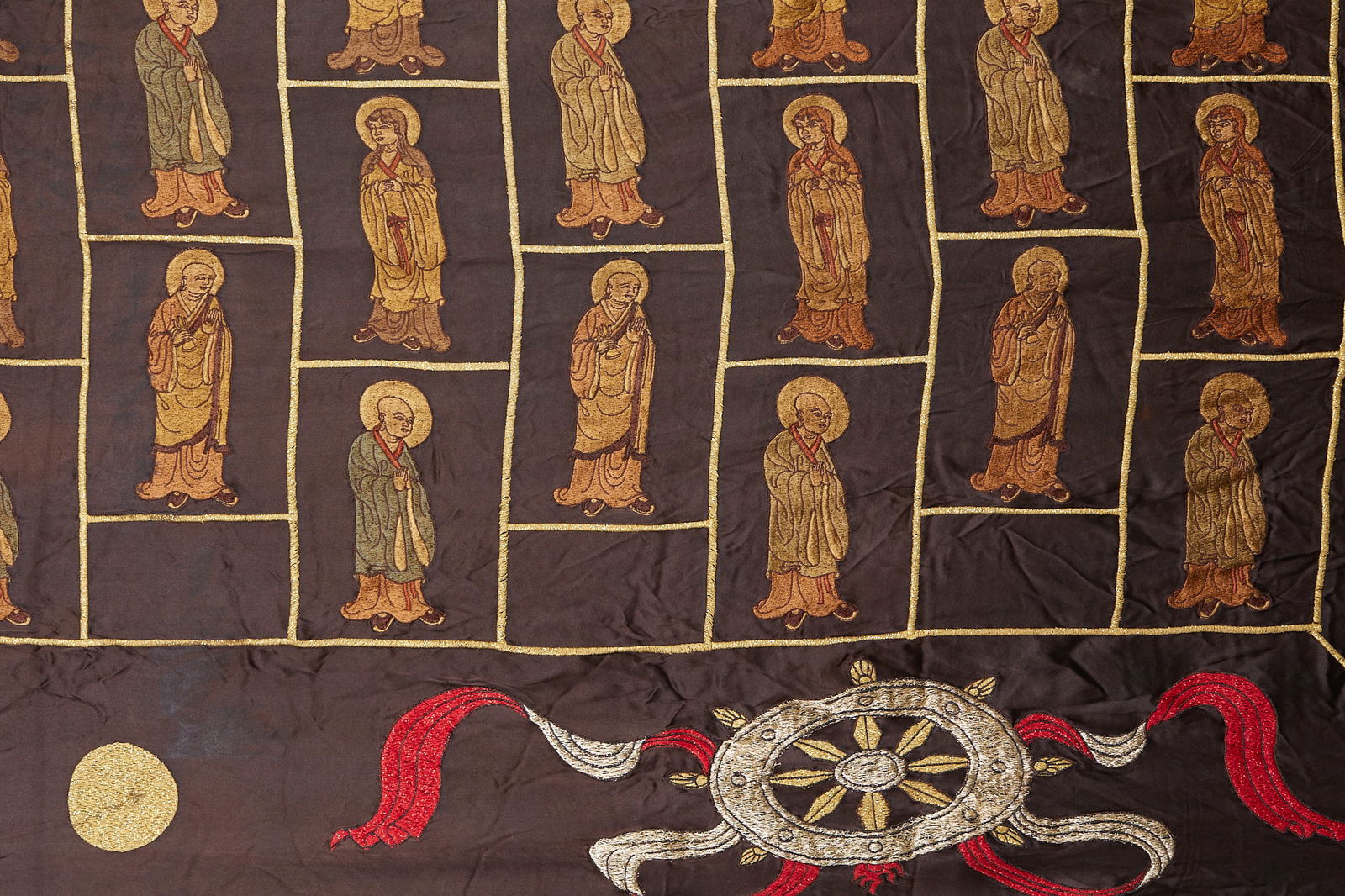 Sutra Blanket with Arhat Pattern, Embroidered - 8