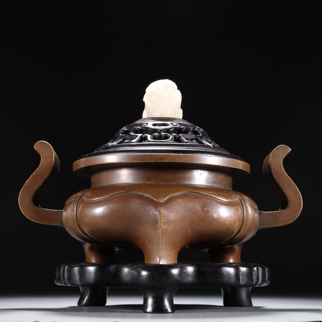 Bronze Body Incense Burner with Official Hat Ears, Ming Dynasty (1 of 9)