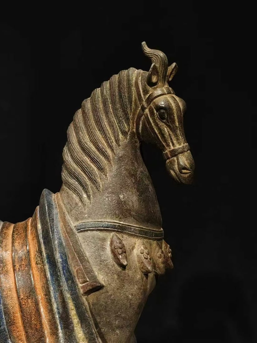 Polychrome Stone Horse - 2