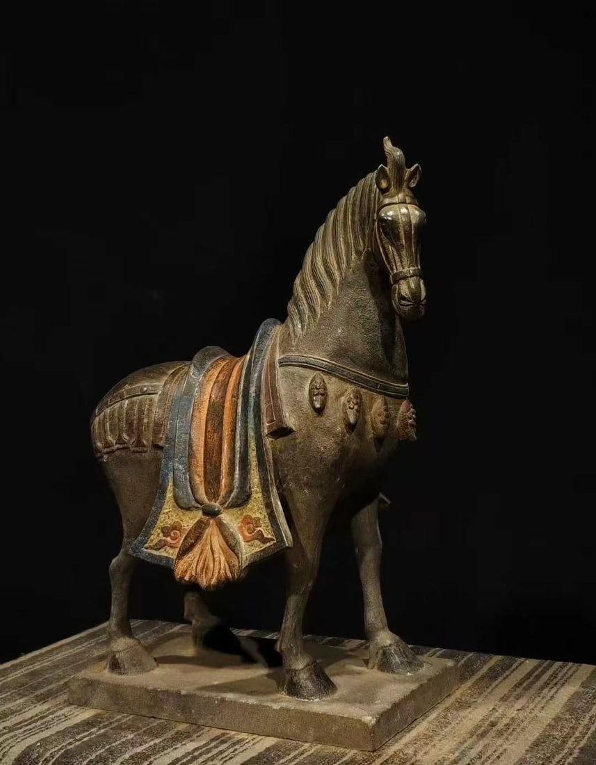 Polychrome Stone Horse - 7