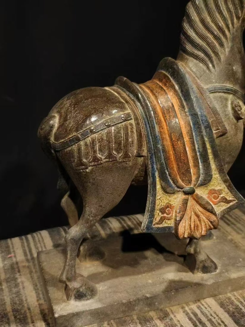 Polychrome Stone Horse - 9