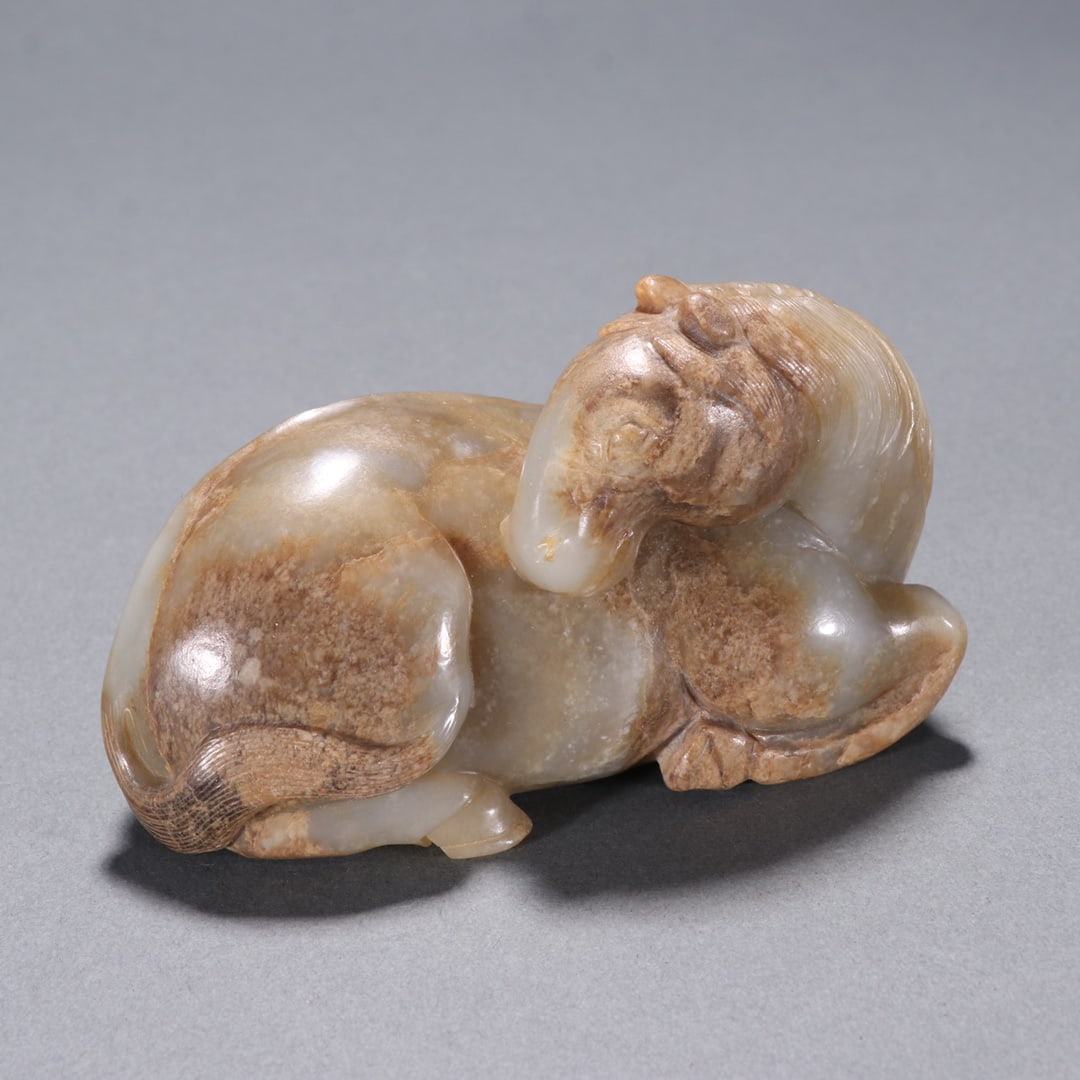 Recumbent Horse Ornament, Hetian Jade, Qing Dynasty (1 of 9)