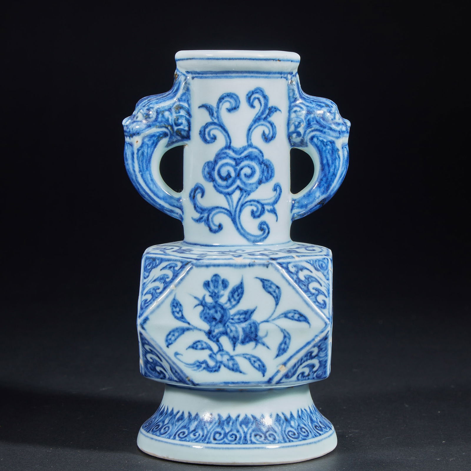 Blue and White Octagonal Vase (1 of 8)