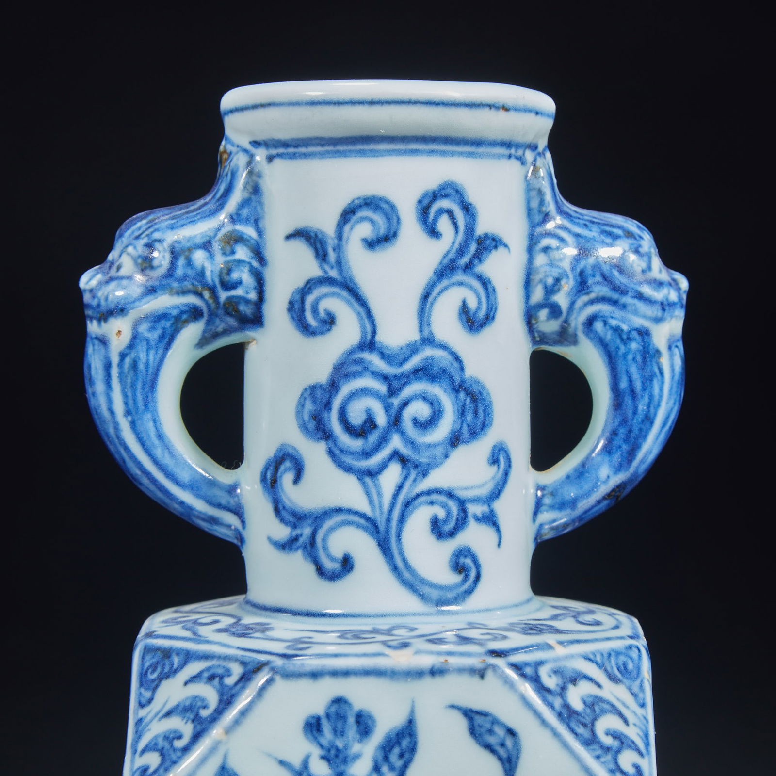 Blue and White Octagonal Vase - 3