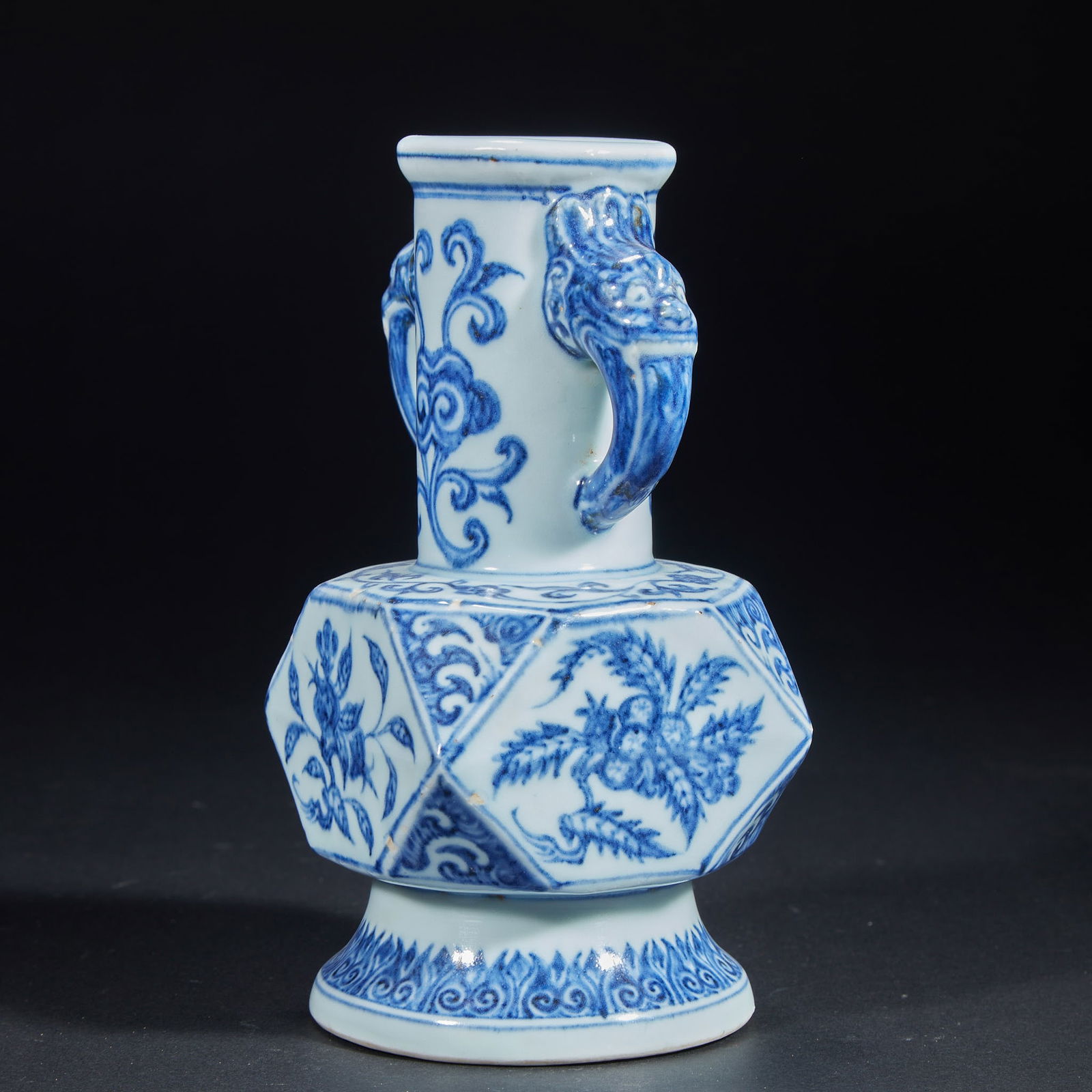 Blue and White Octagonal Vase - 4