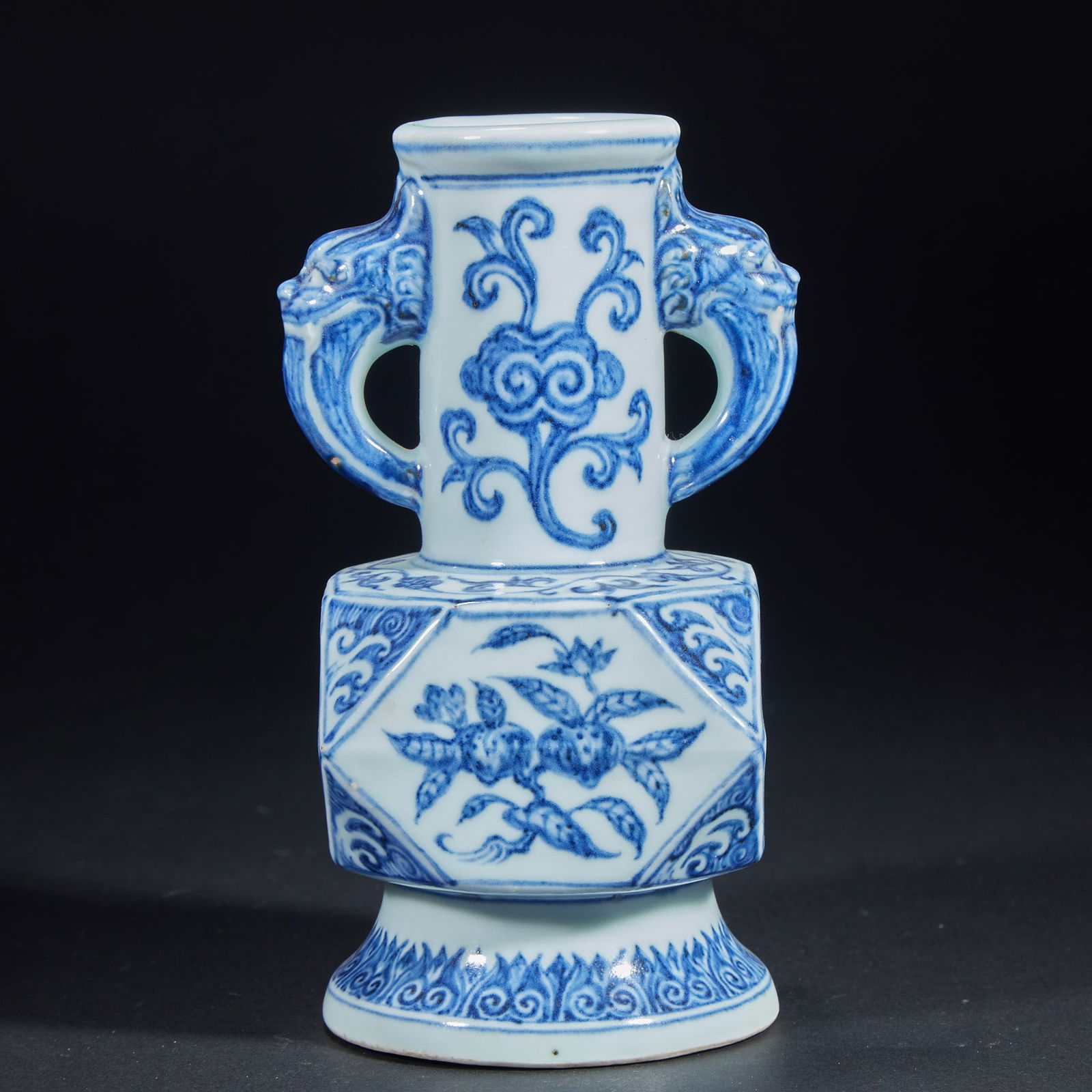Blue and White Octagonal Vase - 5