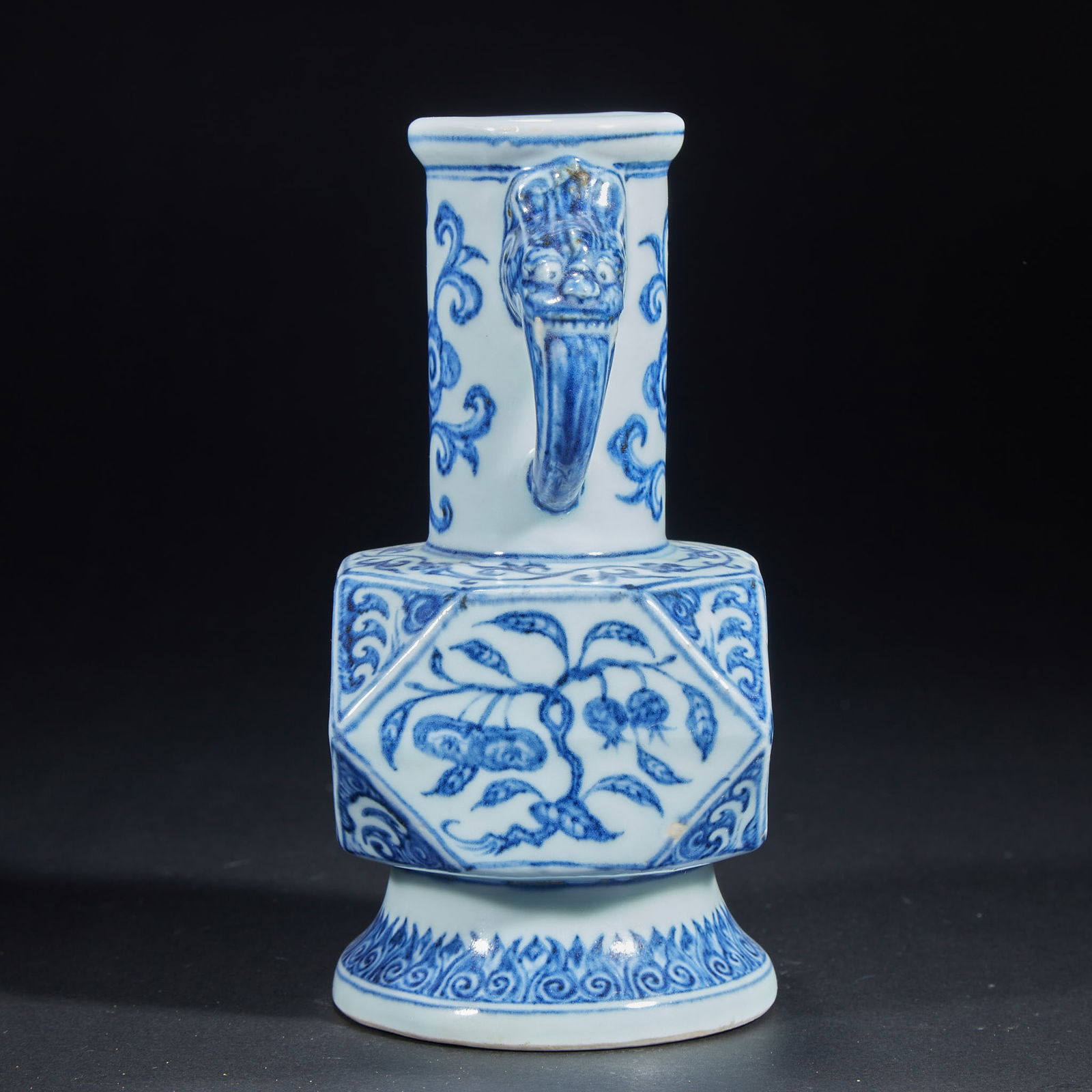 Blue and White Octagonal Vase - 6