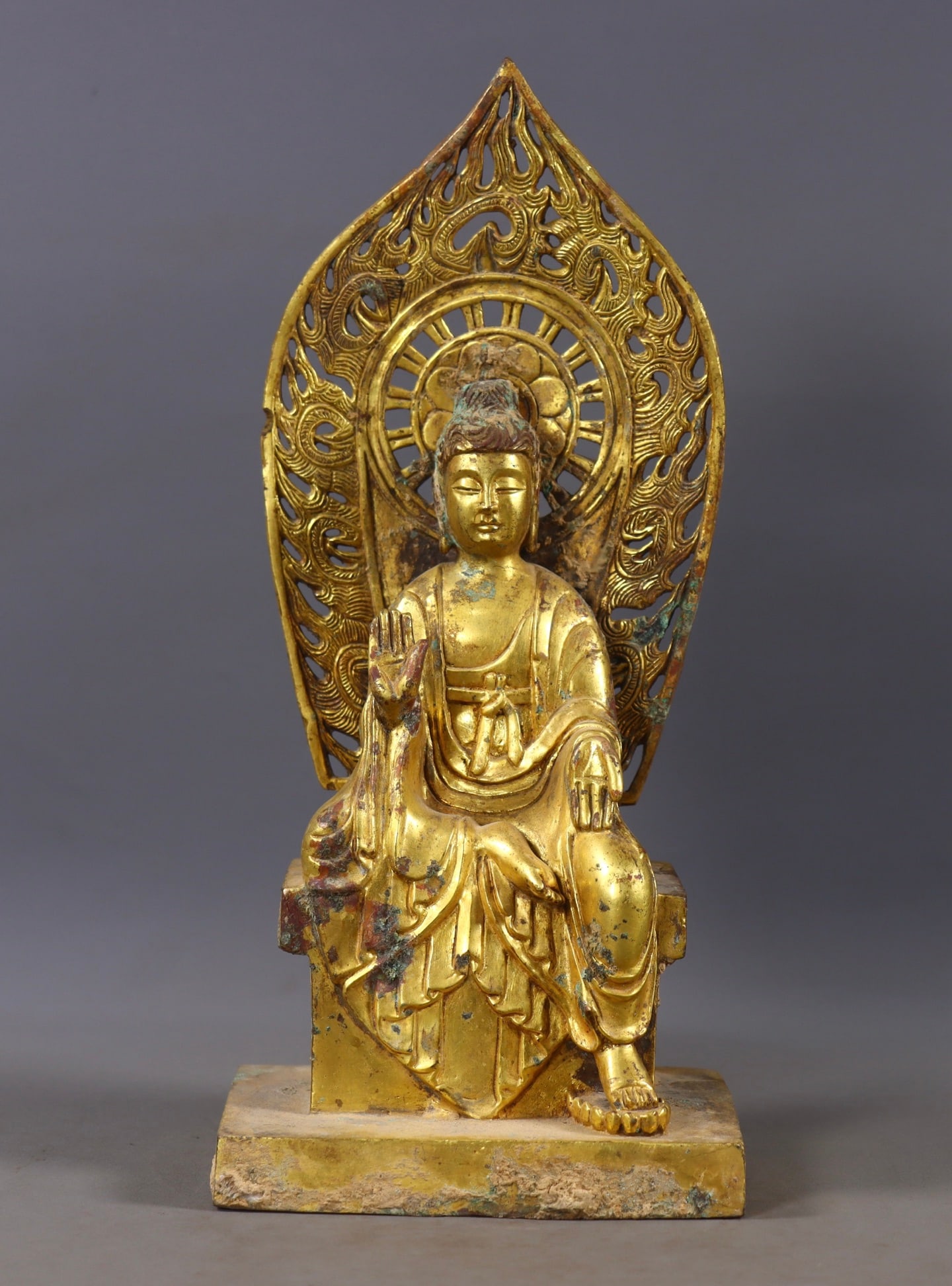 Buddha Statue, Bronze with Gold Gilding, Northern Wei Dynasty, Pre-Ming Dynasty (1 of 9)