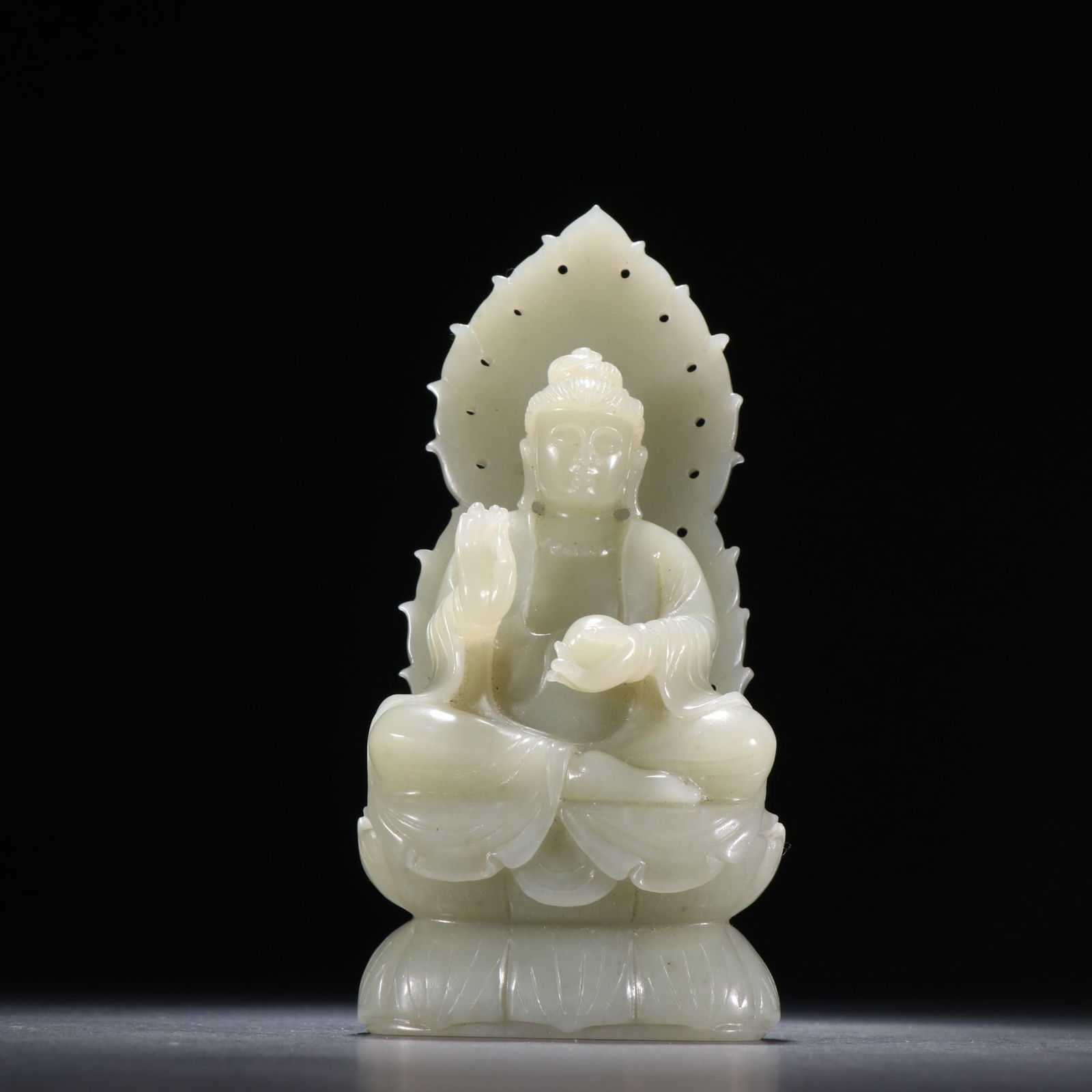 Guanyin Ornament, Hetian Jade, Qing Dynasty: Hetian Jade Guanyin Ornament, Qing Dynasty, H:12cm, W:6cm, Wt:324g