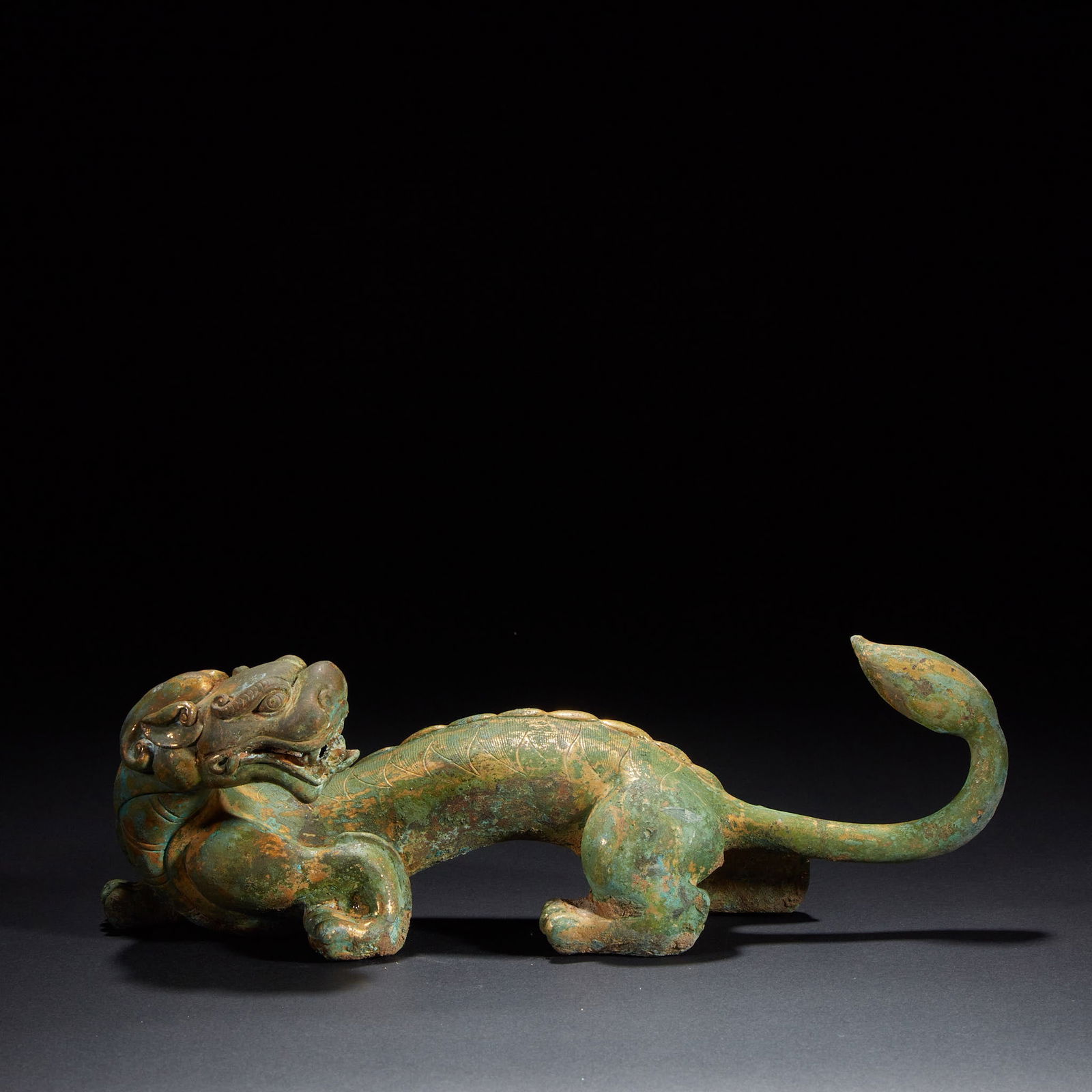 Tiger Ornament, Bronze with Gold Gilding, Pre-Ming Dynasty (1 of 6)